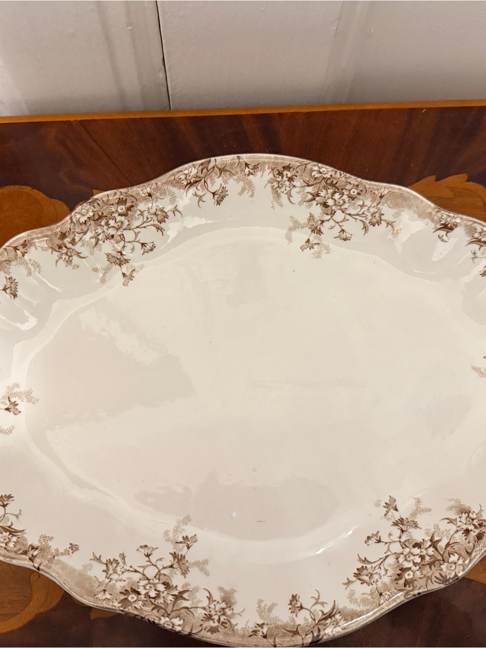 Antique Wood & Son Milton Royal Semi Porcelain English Floral Serving Platter